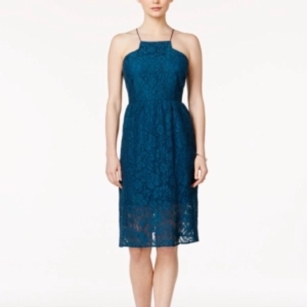 Kensie Floral Lace Racerback Fit Flare Dress